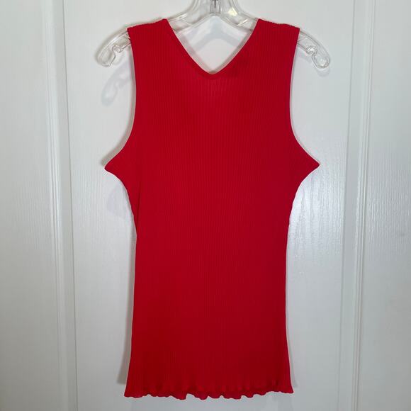 Misook Fuchsia Pink Ribbed Tank Top Vneck Stretchy Basics Layering 1X - Picture 4 of 4